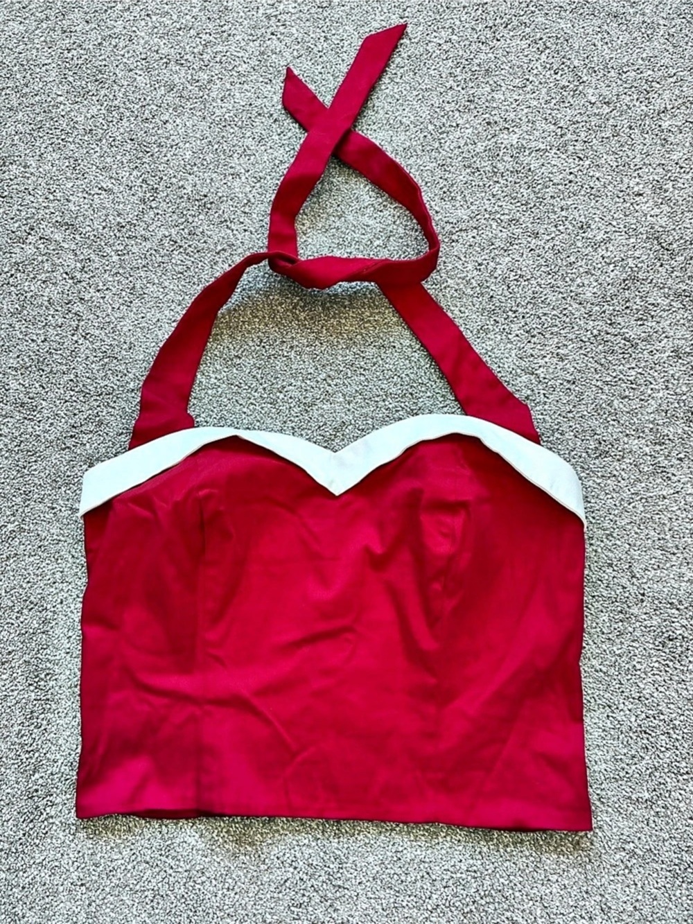 Collectif Penny Top Red Crop Top Size XL rockabilly pinup retro nautical